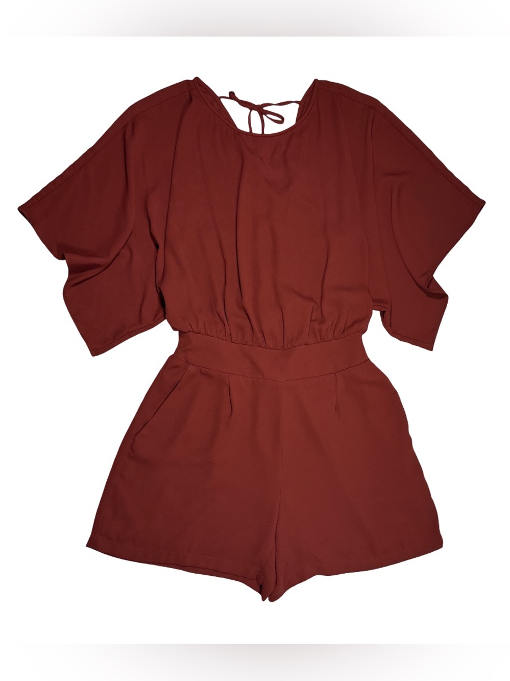 White House Black Market Flowy Chiffon Romper Terracotta Size 0 Resort Boho